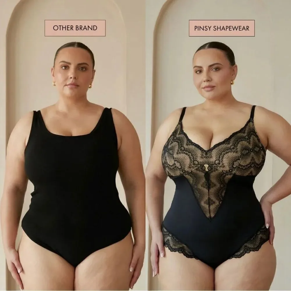 Pinsy Sculpting Lace Shapewear Bodysuit Size XL NWT